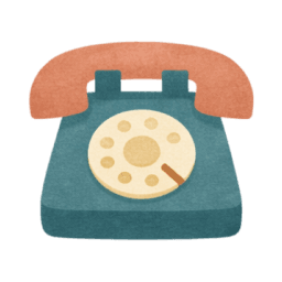 An illustration of a telephone, representing phone contact